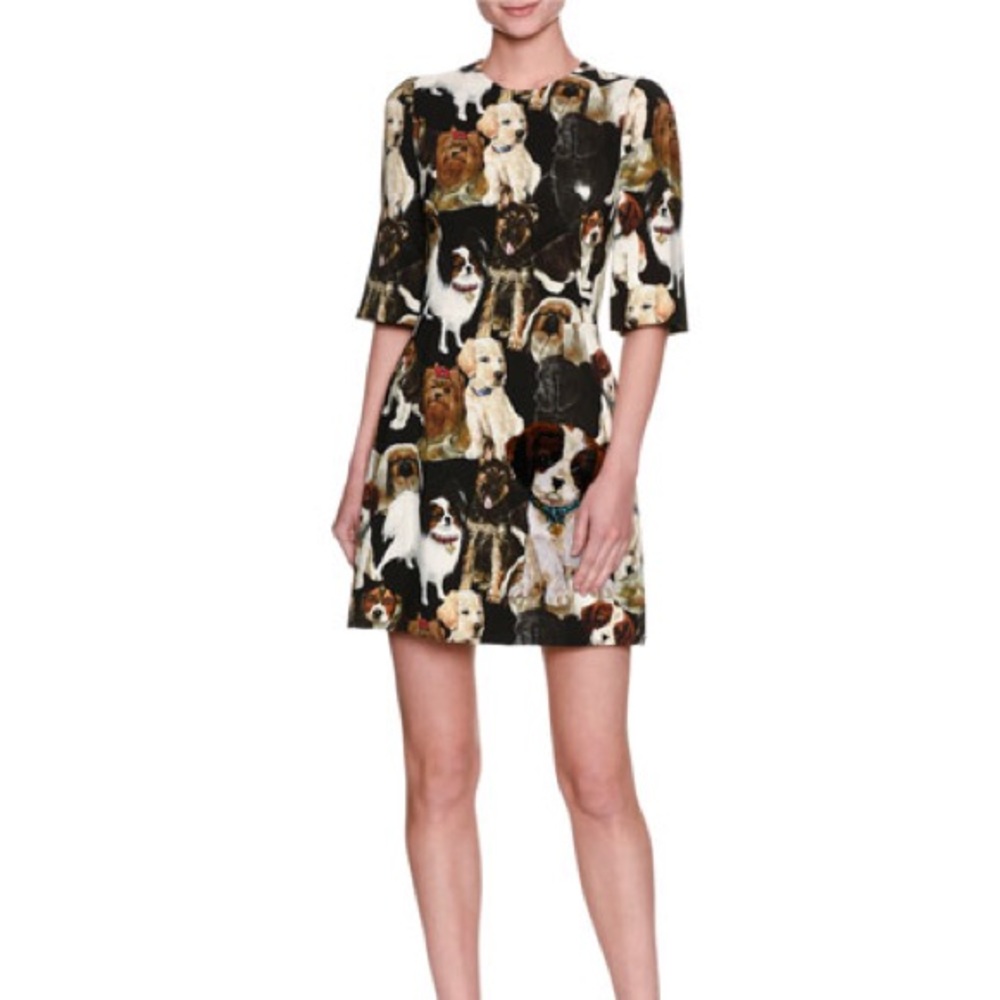 Dolce & gabbana dog print dress